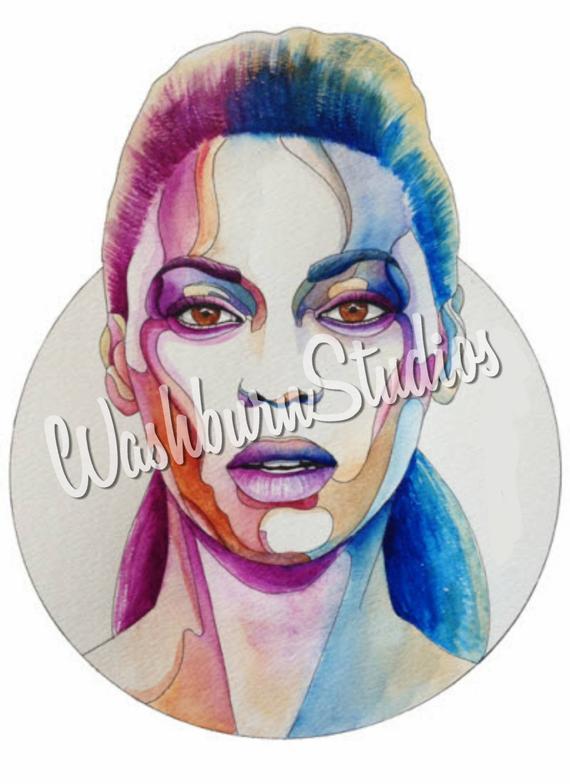 570x784 Beyonce Knowles Watercolor Graphic Art Print Etsy