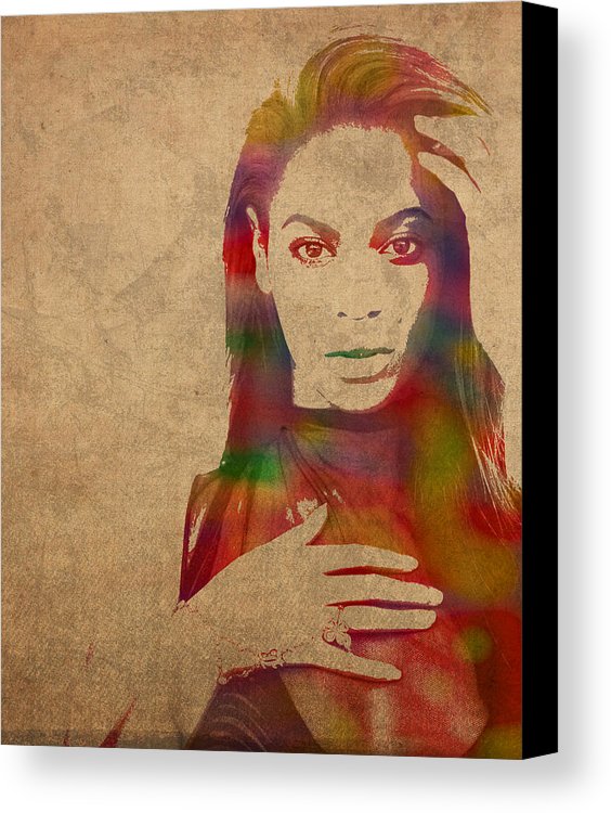 564x750 Beyonce Knowles Watercolor Portrait Canvas Print Canvas Art By