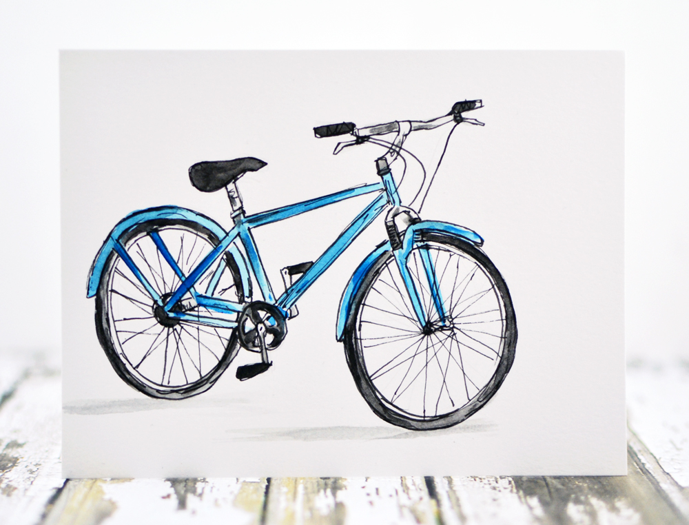 1000x762 Our Change Of Art Watercolor Bicycle!