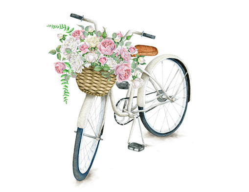 509x393 Watercolor Bicycle And Flowers On Behance