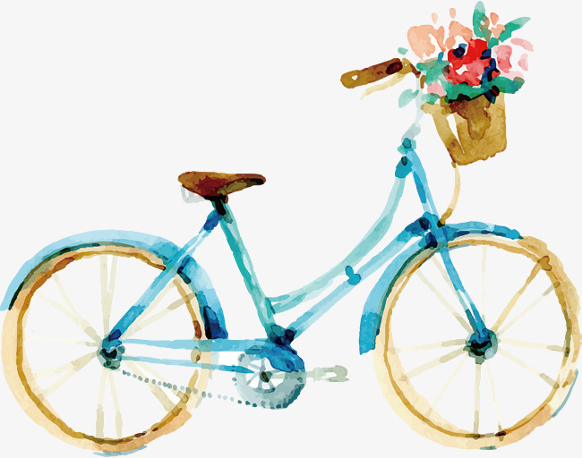 650x512 Watercolor Bike, Watercolor, Bicycle, Environmental Protection Png