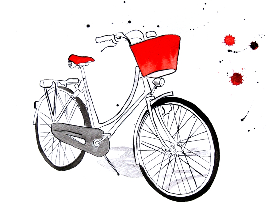 900x675 Watercolor Painting Bicycle