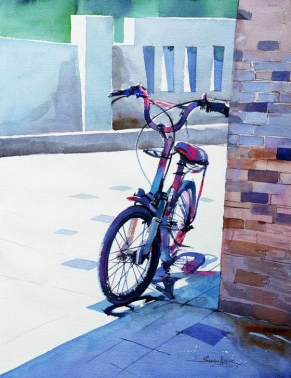 600x778 Bicycle Watercolor Painting Colorin Studio