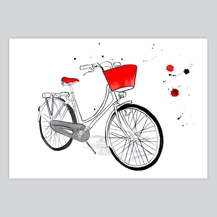 700x700 Watercolor Painting Bicycle