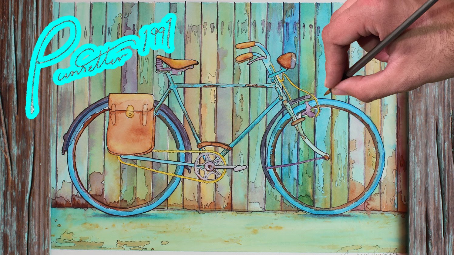 1497x842 Watercolor Painting Of A Vintage Bicycle