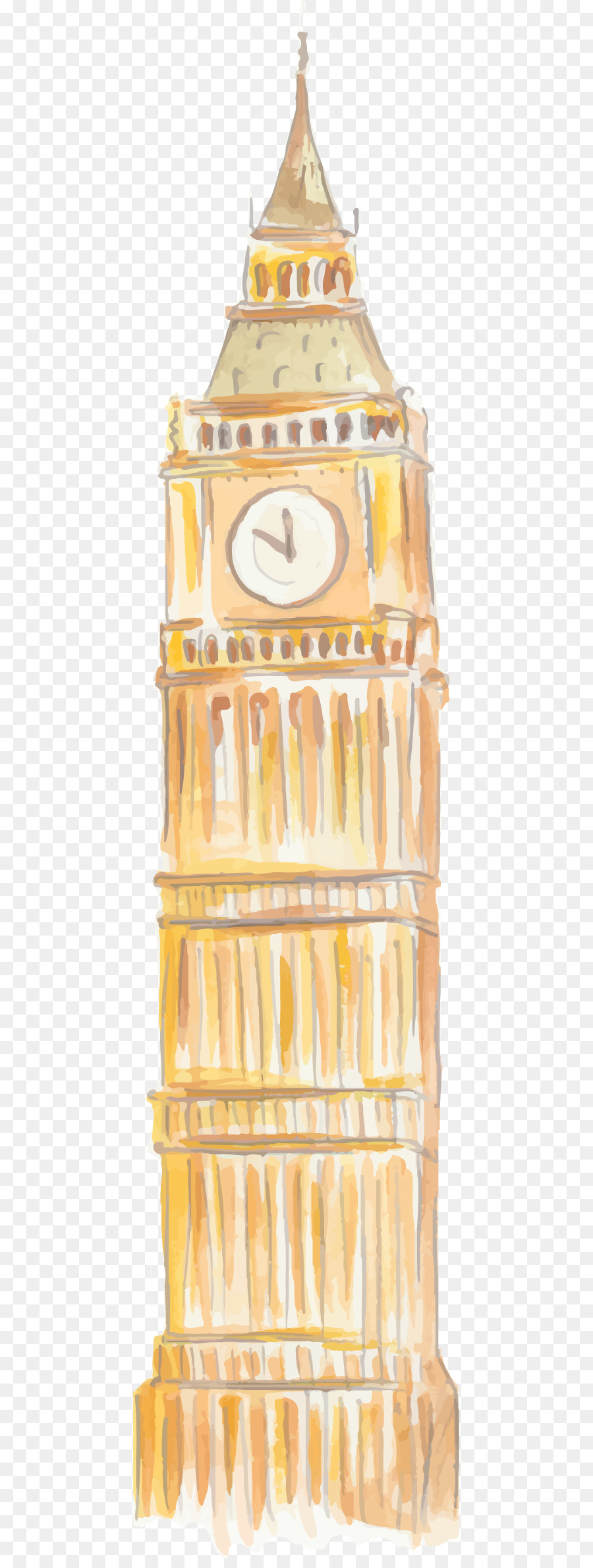 900x2380 Big Ben Watercolor Painting