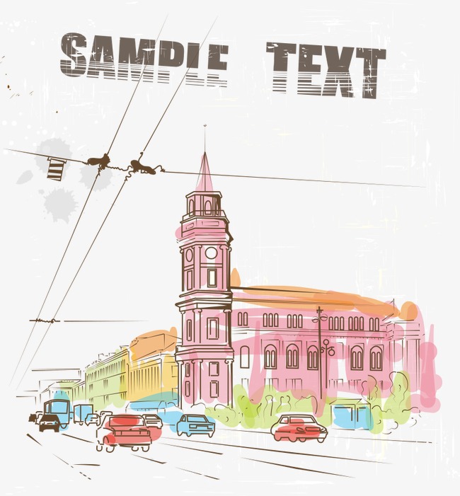 650x701 Big Ben With City Vector Watercolor, City Vector, Watercolor