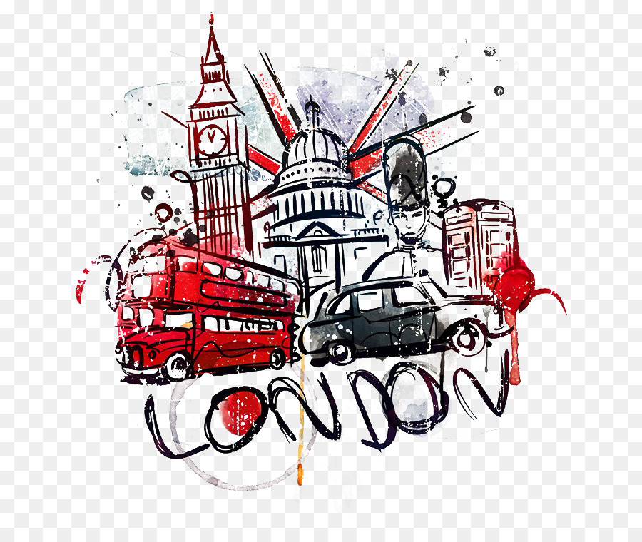 900x760 Download Big Ben Cartoon Illustration London Watercolor