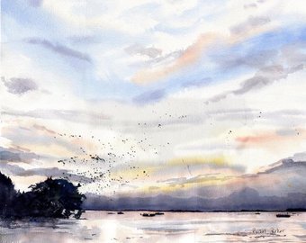 340x270 Large Watercolor Art Etsy