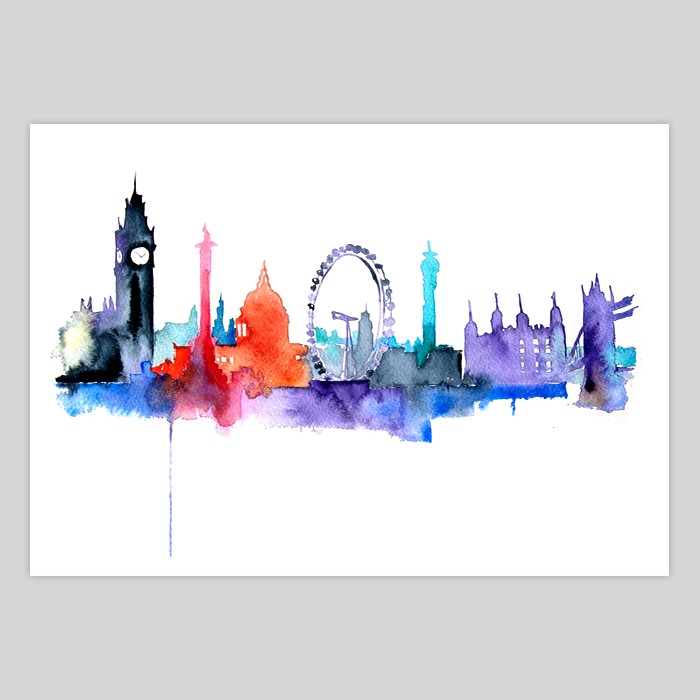 700x700 Big Ben. London Watercolor Art Print