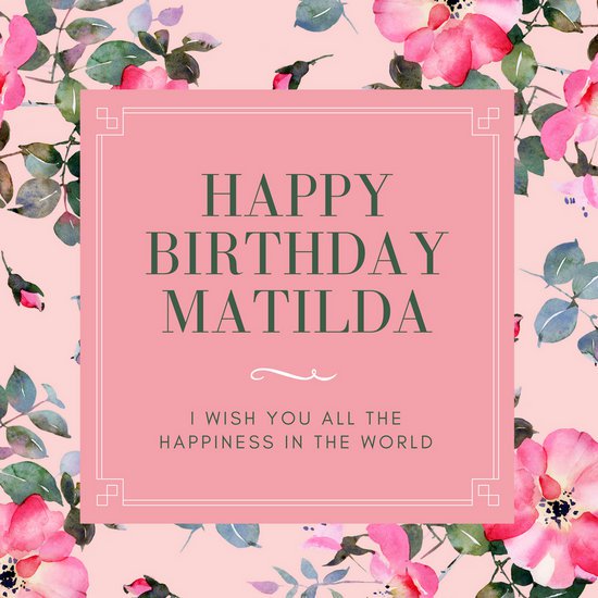 550x550 Pink Floral Watercolor Birthday Instagram Post