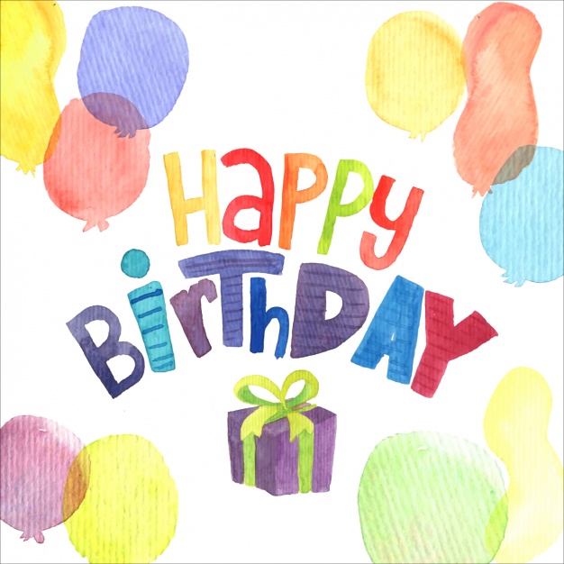 626x626 Watercolor Birthday Background Stock Images