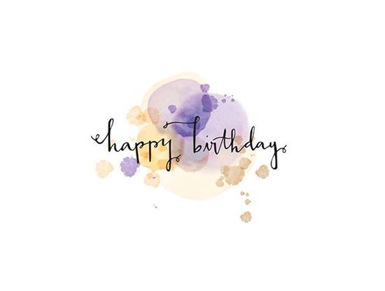 550x416 Atomic Envelopespurple Watercolor Script Happy Birthday
