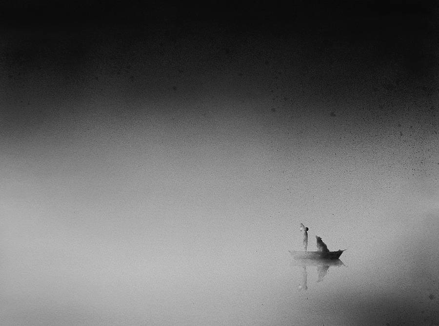 900x668 New Lyrical Black Amp White Watercolor Illustrations By Elicia