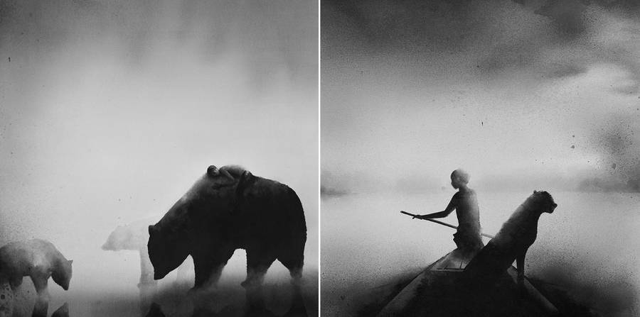 900x447 Dreamlike And Inspiring Black And White Watercolor Paintings