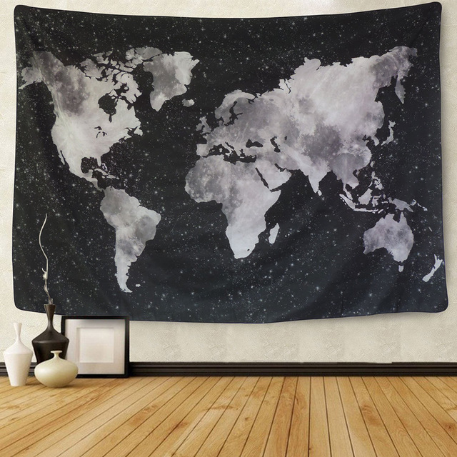 640x640 Enipate New Watercolor World Map Tapestry Black Amp White Abstract