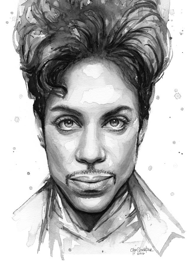639x900 Prince Watercolor Portrait Painting By Olga Shvartsur