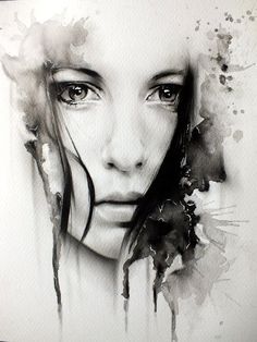 236x314 Black And White Water Color Portrait