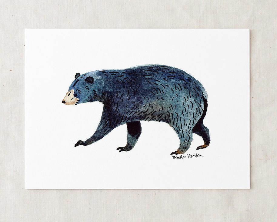 914x732 Black Bear Art Print Wildship Studio