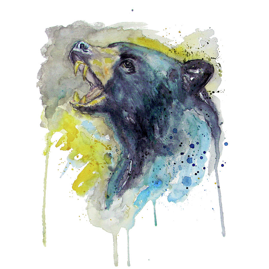900x900 Black Bear Painting By Marian Voicu