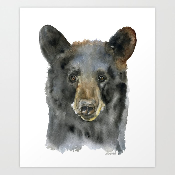 700x700 Black Bear Watercolor Art Print By Susanwindsor Society6