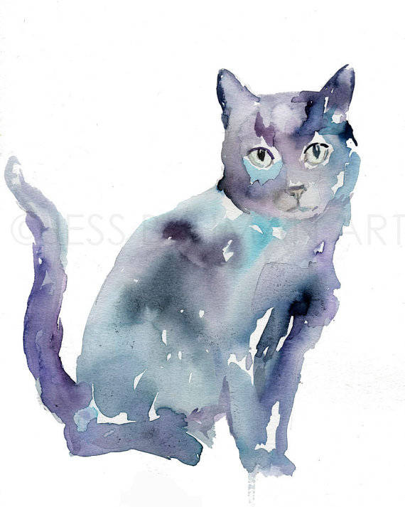 570x713 Cat Watercolor Poster Print Desmond By Jess Etsy