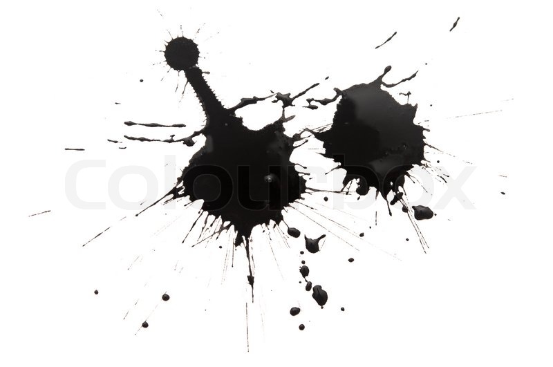 800x531 Black Watercolor Blob, Isolated On White Stock Photo Colourbox