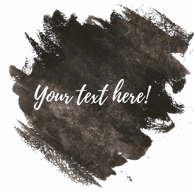 626x626 Black Watercolor Brushes With Text Template Vector Free Download