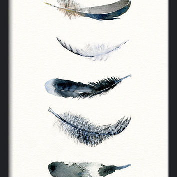 354x354 Feather Watercolor Art