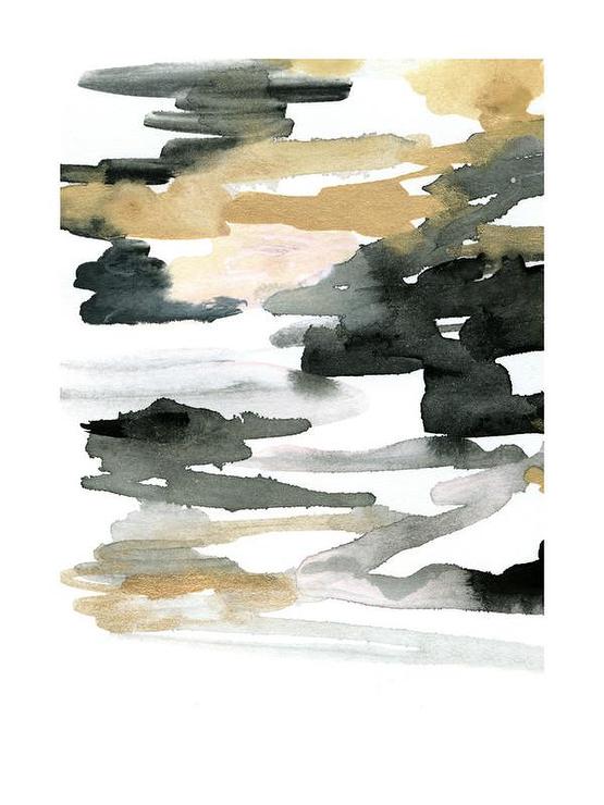 555x740 Abstract Gold And Black Watercolor Art