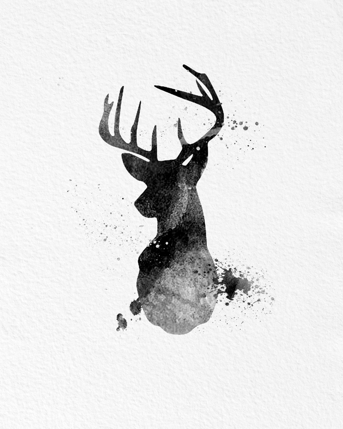 1200x1500 Watercolor Art Buck Deer Gift Modern 8x10 Wall Art Decor Buck Deer