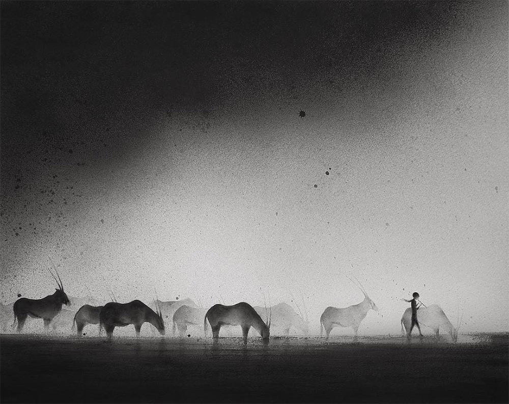 1000x793 Black And White Watercolour Paintings Hazy Black Watercolor