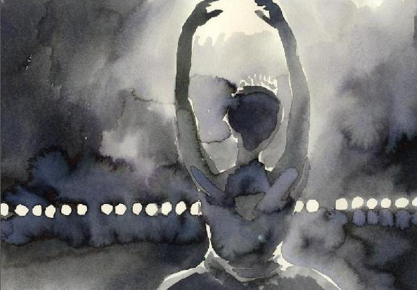 600x418 Lovely Watercolor Paintings Of Scenes From Black And White Movies