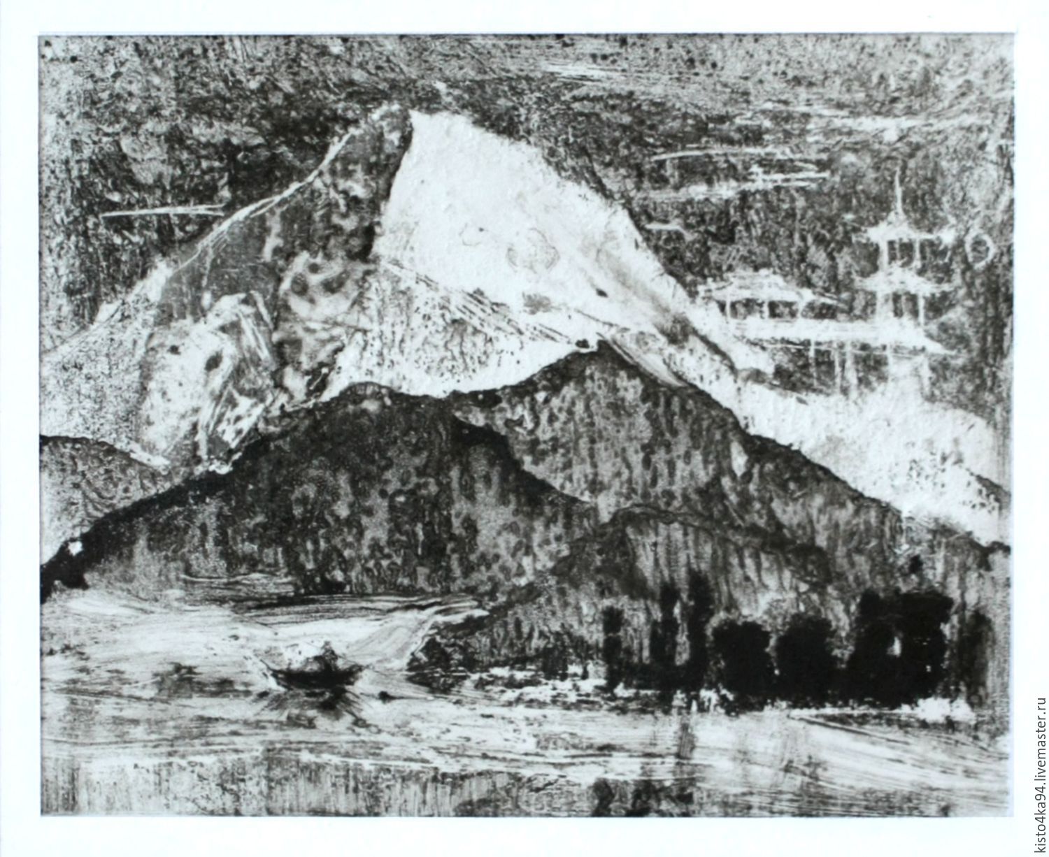 1500x1226 Painting Japanese Landscape Monotype Black And White Landscape