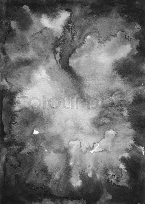 569x800 Black Watercolor On Paper And Scanned With The High Resolution