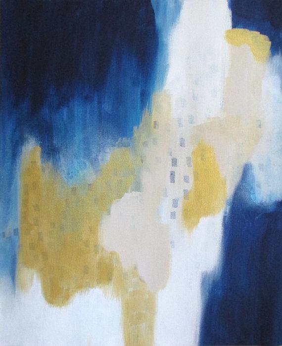 570x700 Gold And Blue Original Abstract