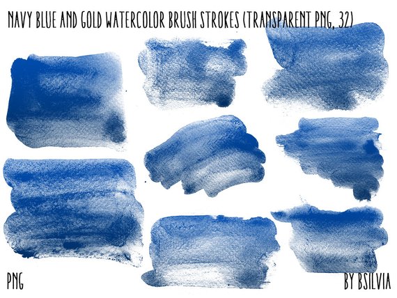 570x428 Navy Blue Gold Watercolor Clip Art Transparent Png Gold Clip Etsy
