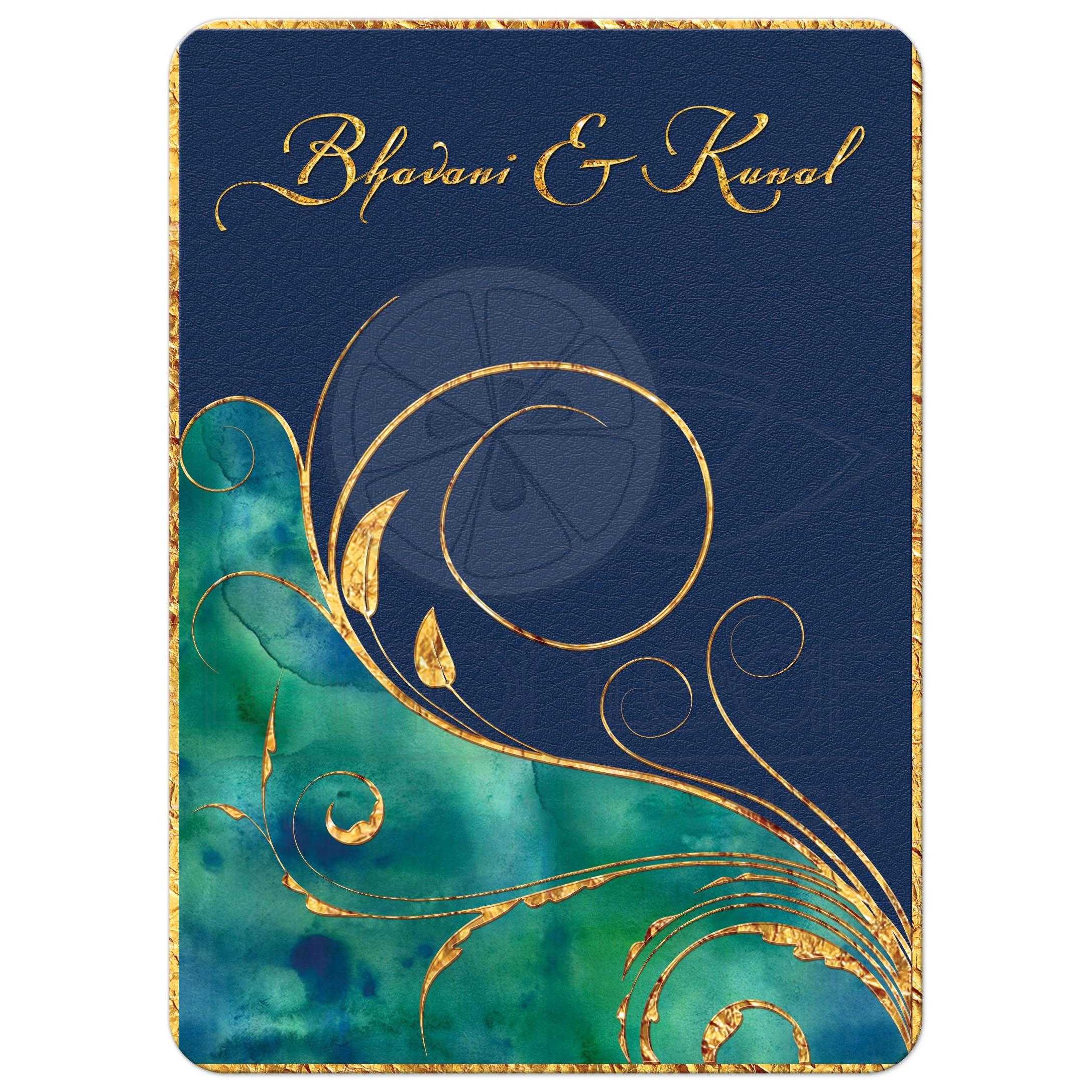 2175x2175 Wedding Invitation Watercolor Gold Flourish Faux Gold Foil