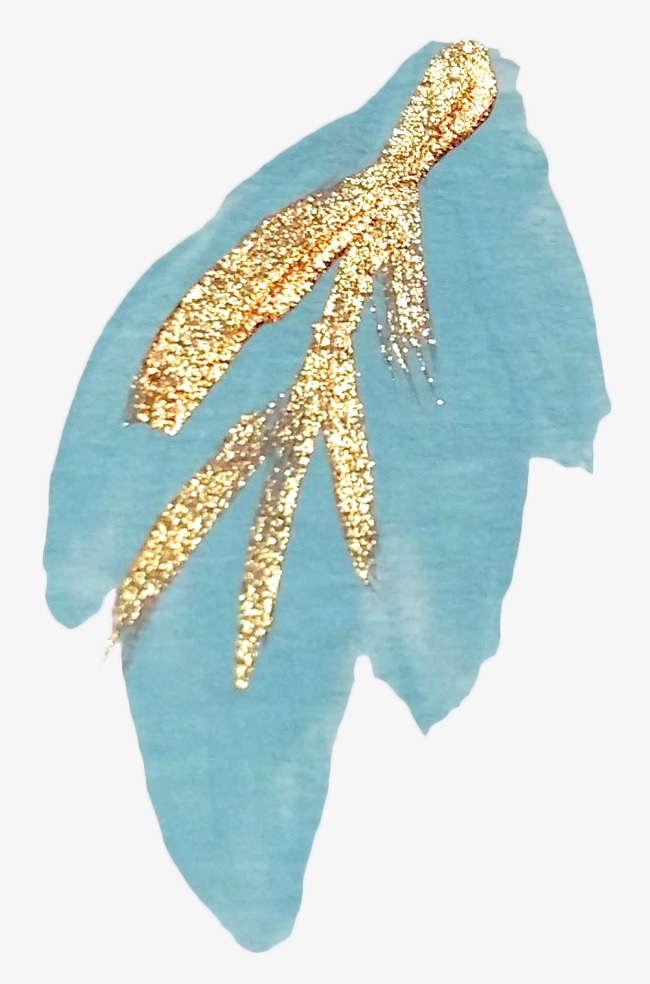 650x984 Blue Leaves, Leaf, Leaves, Gold Mixed Watercolor Png Image And