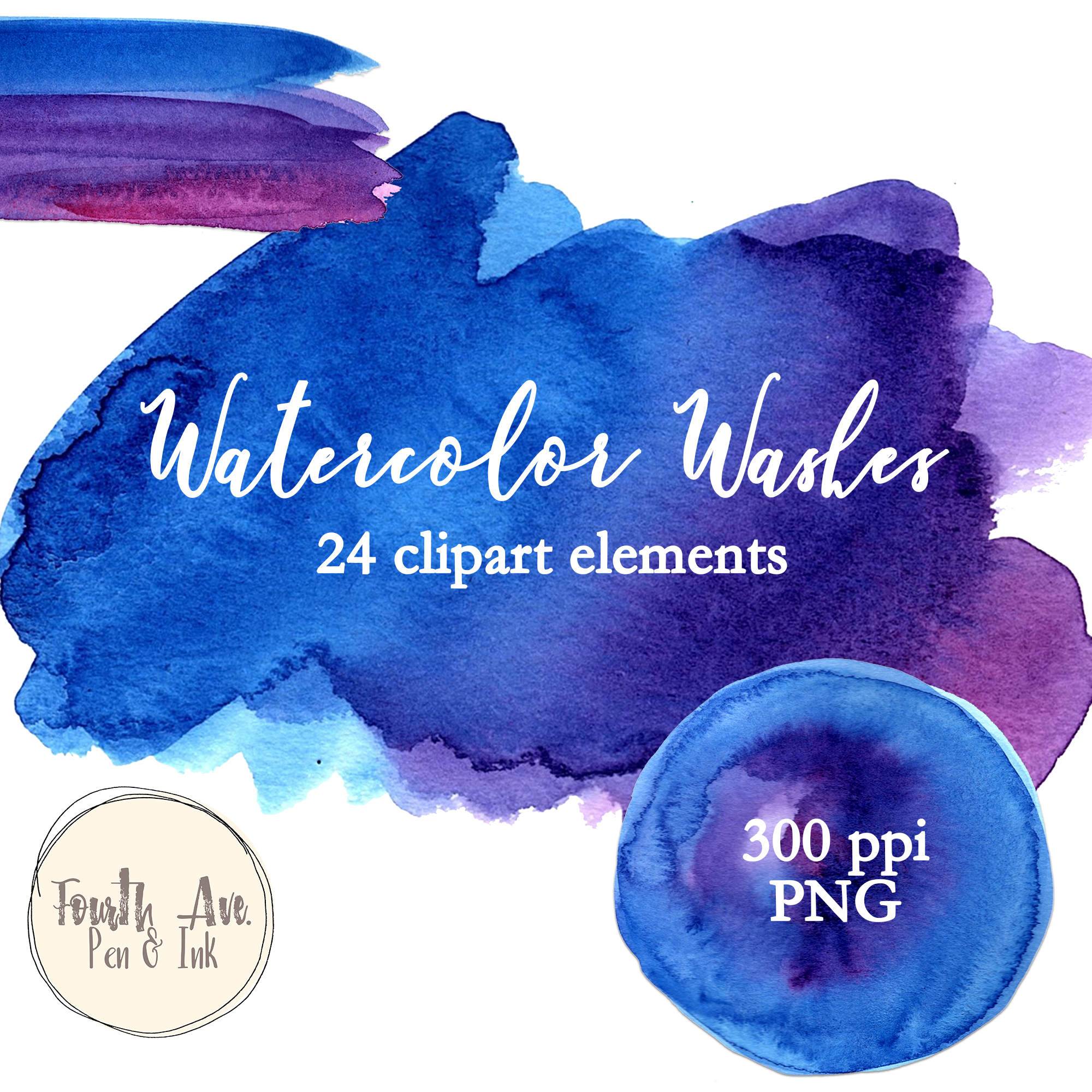 2000x2000 Blue, Purple And Pink Watercolor Textures, Watercolor Washes