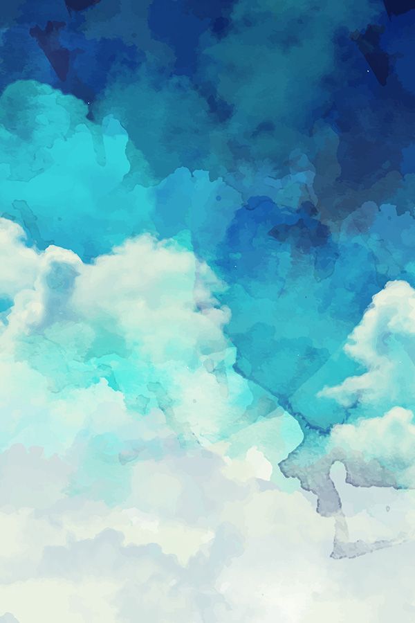 600x900 Blue And White Watercolor Clouds By Khaus. Available In