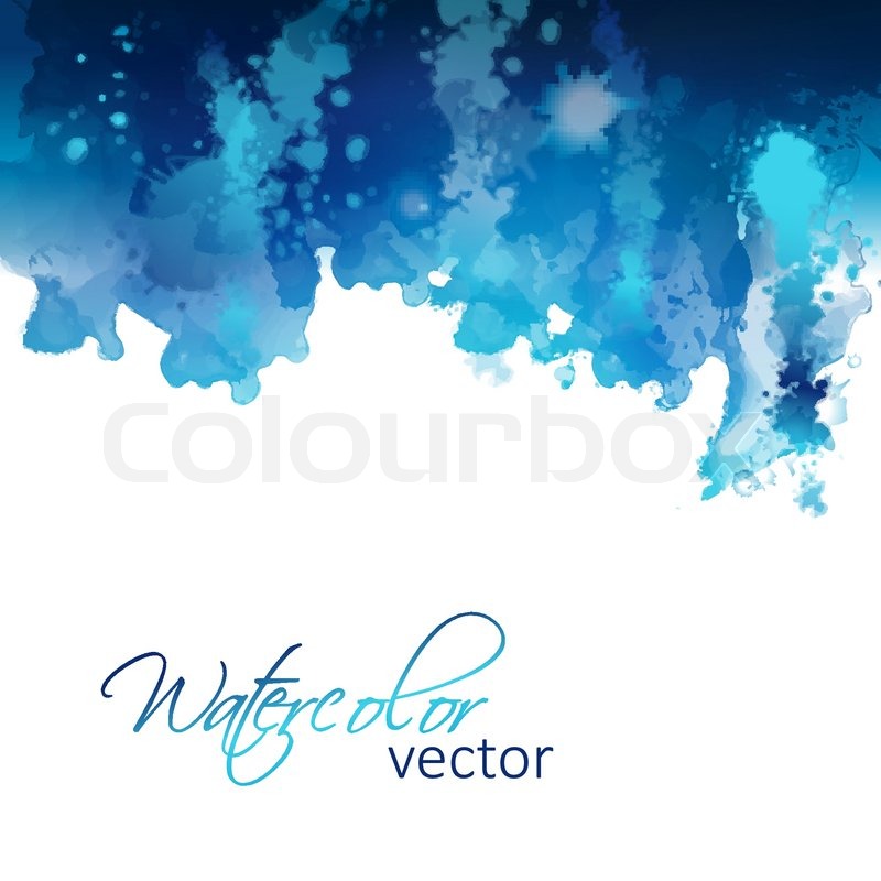 800x800 Vector Watercolor Header. Hand Drawing Abstract Splash, Streaks On