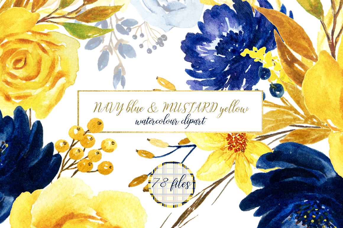 1160x772 Blue And Yellow Watercolor Flowers