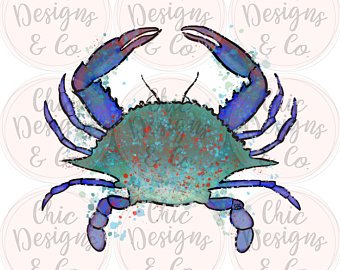 340x270 Blue Crab Watercolor Etsy