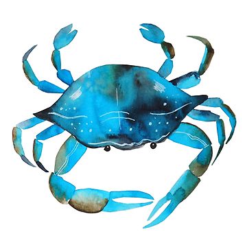 360x360 Crab Watercolor, Blue Crab Graphic Unisex T Shirt By Quotesart