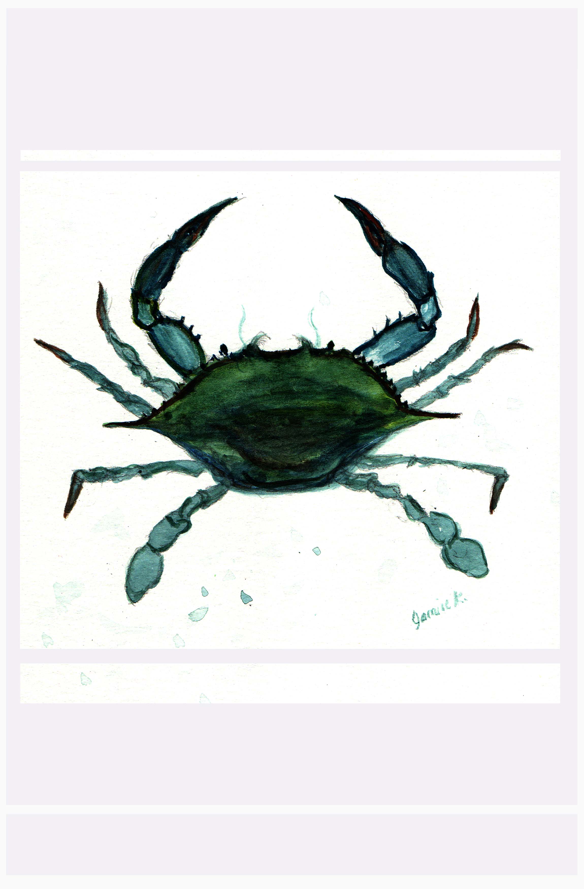 2300x3500 Maryland Blue Crab Watercolor Janice Knauss Art