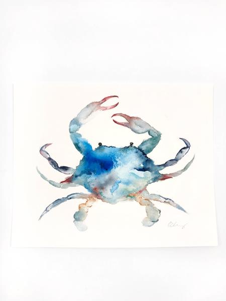 450x600 Blue Crab Original Watercolor Painting