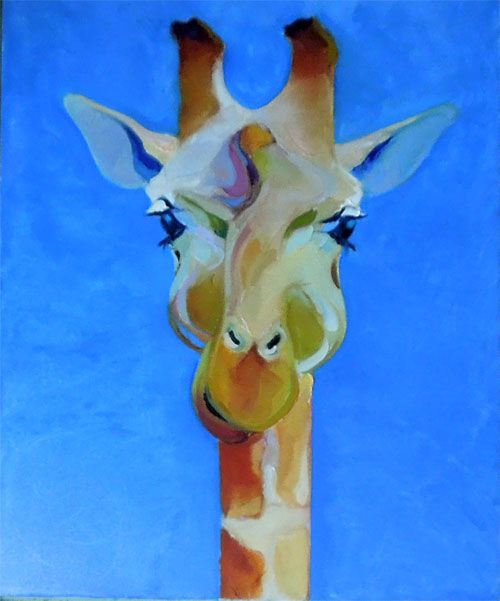 500x601 Bob Ransley Blue Giraffe
