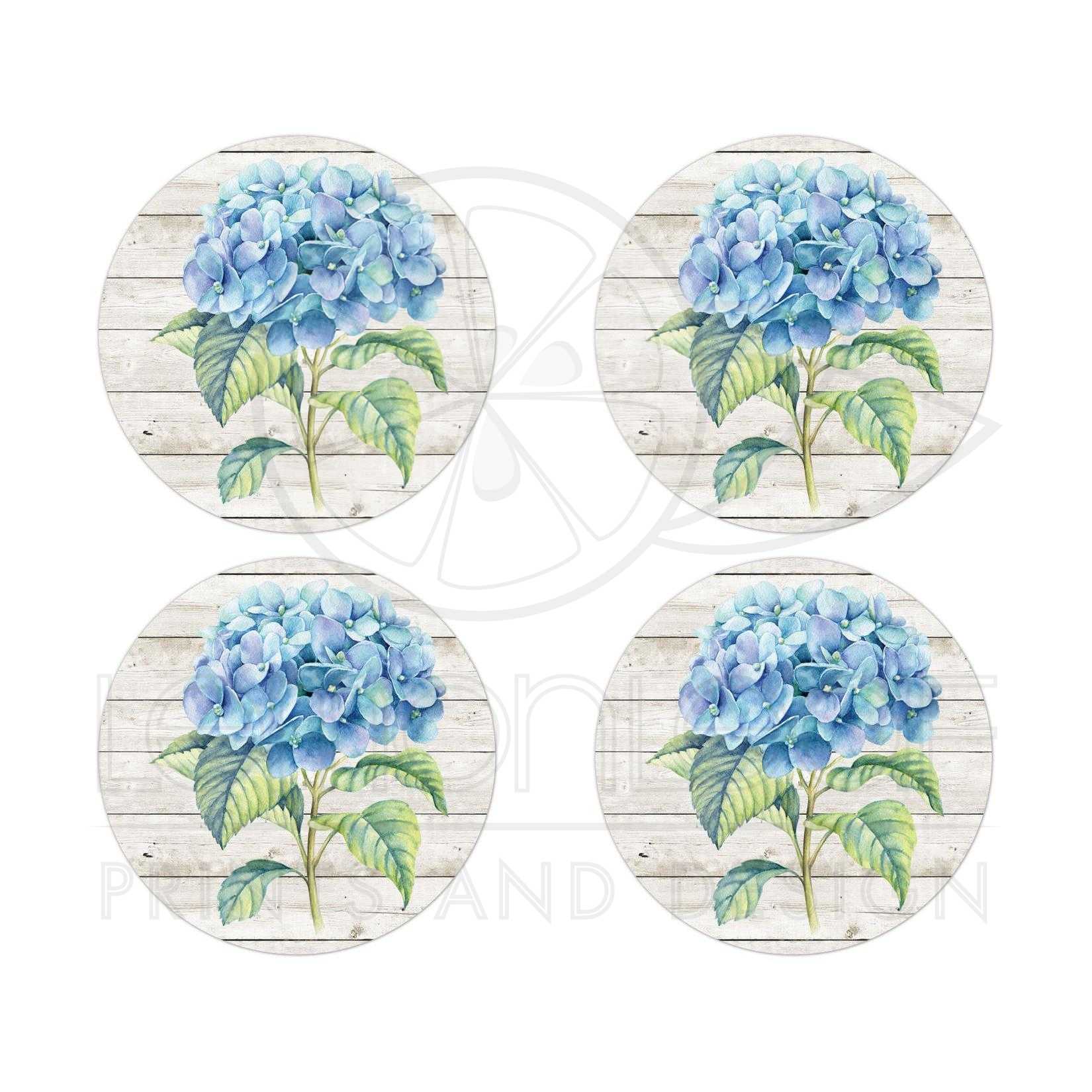 1650x1650 Blue Hydrangea Wedding Stickers Envelope Seals Blue Green Floral
