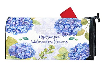 425x287 Blue Hydrangea Watercolor Flowers Magnetic Mailbox